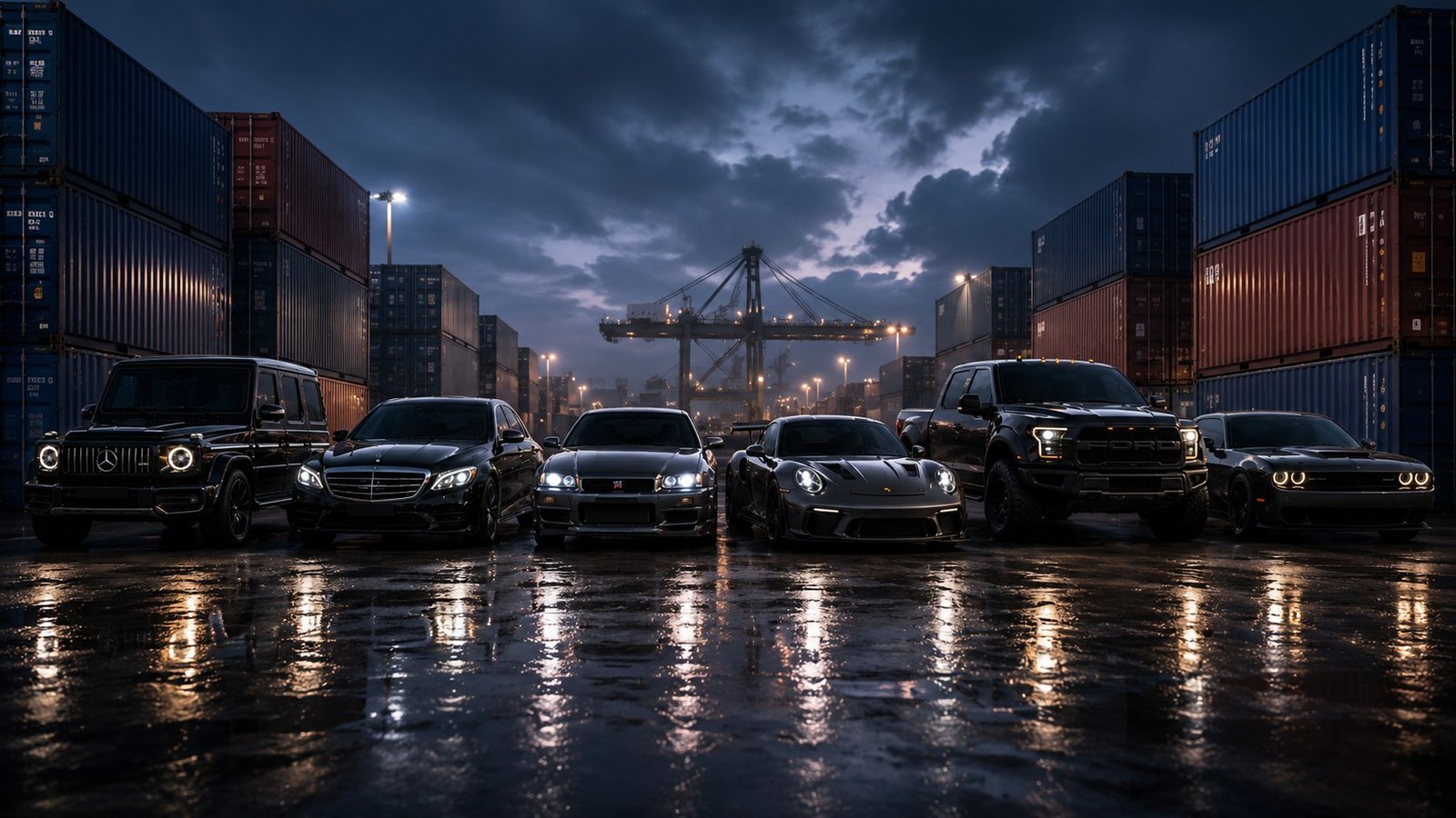 Global Cars Export fleet at the export terminal